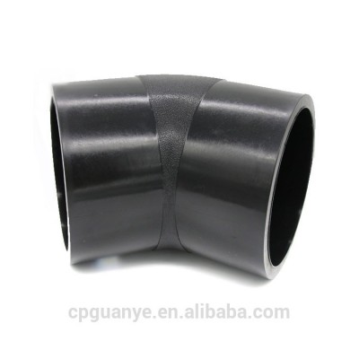 50 years Durable butt welding pipe fittings 45 degree HDPE elbow